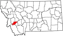 State map highlighting Deer Lodge County