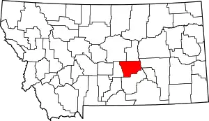 State map highlighting Musselshell County