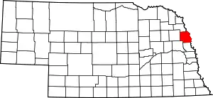 State map highlighting Burt County