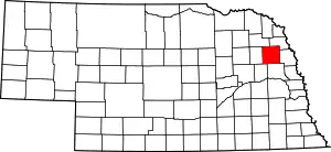 Map of Nebraska highlighting Cuming County