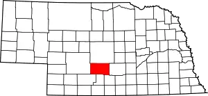 State map highlighting Dawson County