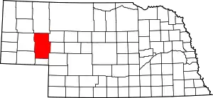 State map highlighting Garden County