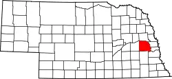 State map highlighting Saunders County