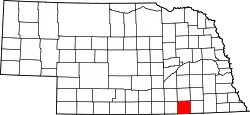 State map highlighting Thayer County