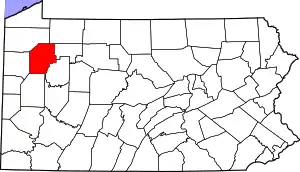 Map of Venango County, Pennsylvania