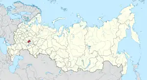 Map showing Chuvashia in Russia