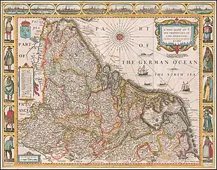 Map of the Seventeen Provinces, published by I. Speed, 1626