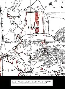 Map of Sirkap excavations.