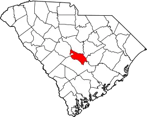 Map of South Carolina highlighting Calhoun County