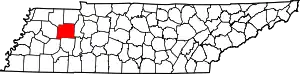 Map of Tennessee highlighting Carroll County