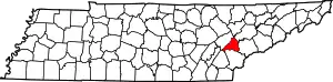 Map of Tennessee highlighting Loudon County