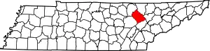 Map of Tennessee highlighting Morgan County