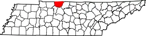 Map of Tennessee highlighting Robertson County