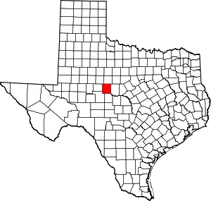 State map highlighting Runnels County