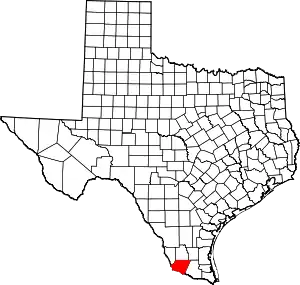 State map highlighting Starr County