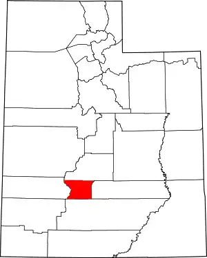 State map highlighting Piute County