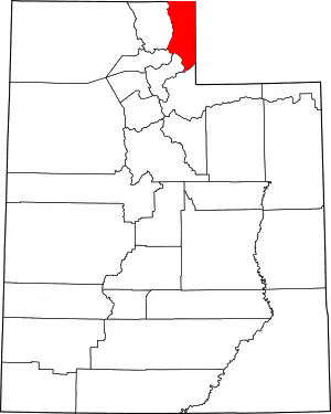 State map highlighting Rich County