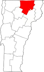 State map highlighting Orleans County