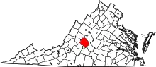 State map highlighting Amherst County