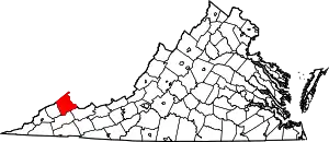 State map highlighting Buchanan County