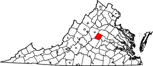 State map highlighting Fluvanna County