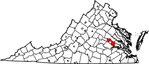 State map highlighting Henrico County