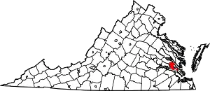 State map highlighting James City County