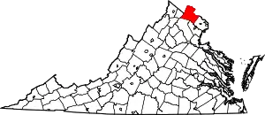 State map highlighting Loudoun County