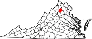 Map of Virginia highlighting Rappahannock County