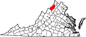 State map highlighting Shenandoah County