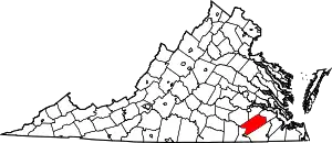 State map highlighting Sussex County