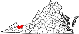 State map highlighting Tazewell County