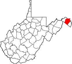 Location of Berkeley County in West Virginia