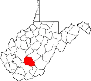 State map highlighting Fayette County