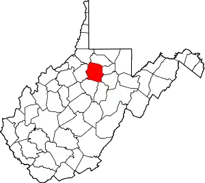 State map highlighting Harrison County