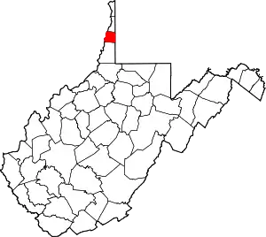 Map of West Virginia highlighting Ohio County