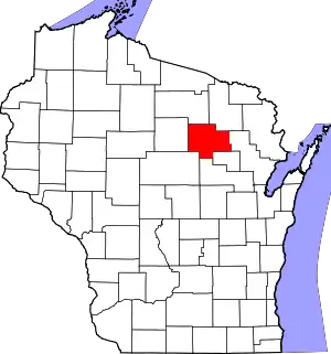 Map of Wisconsin highlighting Langlade County