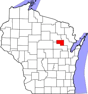 Map of Wisconsin highlighting Menominee County