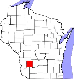 Map of Wisconsin highlighting Richland County