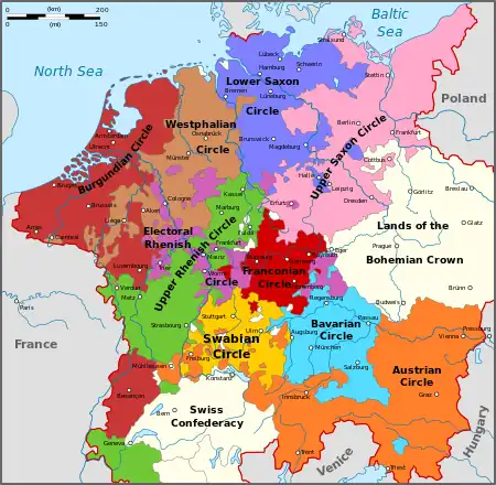 Imperial Circles in 1560.   Burgundian Circle  Lower Rhenish–Westphalian Circle, including Cambrésis