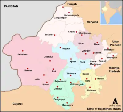 Bagri is the First language of Ganganagar district, Hanumangarh district, north-western part of Churu district and a major language in north-western part of Jhunjhunu district in Rajasthan.