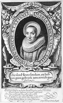 Engraved portrait of Maria Strick