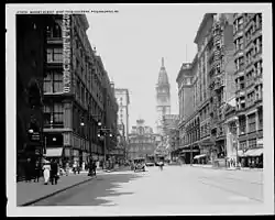 Snellenburg's Department Store, Philadelphia, PA (1886–87, demolished), in a circa 1915 photograph.