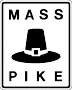 Massachusetts Turnpike marker