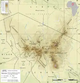 Map of the Tibesti and the surrounding area