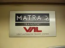 Matra manufacturer's plate