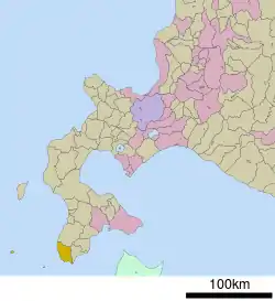 Location of Matsumae in Oshima Subprefecture, Hokkaido