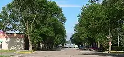 Downtown Meadow Grove: looking west along Main Avenue