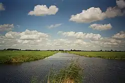 Meadows and water in the area known as the "Wormer- en Jisperveld" in the municipality of Wormerland, as seen in a roughly northernly direction from the road between the villages Jisp and Neck.