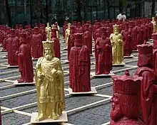 Mein Karl 2014 public installation on the Katschhof at Aachen, by Ottmar Hörl, 2014